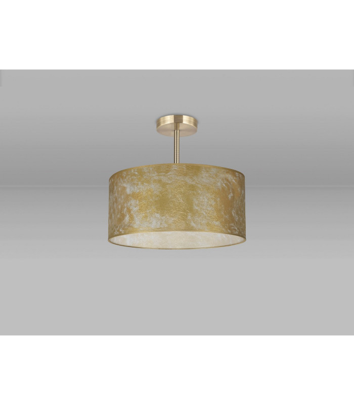 Baymont Antique Brass 3 Light E27 Semi Flush Fixture With 40cm x 18cm Gold Leaf Shade-11