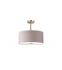 Baymont Antique Brass 3 Light E27 Semi Flush With 40cm x 18cm Faux Silk Shade Grey/White Laminate-4