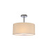 Baymont Polished Chrome 3 Light E27 Semi Flush With 40cm x 18cm Faux Silk Shade Ivory Pearl/White Laminate-1