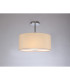 Baymont Polished Chrome 3 Light E27 Semi Flush With 40cm x 18cm Faux Silk Shade Ivory Pearl/White Laminate-2