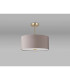 Baymont Antique Brass 3 Light E27 Semi Flush With 40cm x 18cm Faux Silk Shade Grey/White Laminate-13