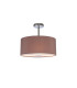 Baymont Polished Chrome 3 Light E27 Semi Flush With 40cm x 18cm Dual Faux Silk Shade Taupe/Halo Gold-1