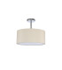 Baymont Polished Chrome 3 Light E27 Semi Flush With 40cm x 18cm Faux Silk Shade Ivory Pearl/White Laminate-4