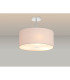 Baymont Polished Chrome 3 Light E27 Semi Flush With 40cm x 18cm Dual Faux Silk Shade Nude Beige/Moonlight-2