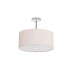 Baymont Polished Chrome 3 Light E27 Semi Flush With 40cm x 18cm Dual Faux Silk Shade Nude Beige/Moonlight-4
