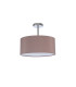 Baymont Polished Chrome 3 Light E27 Semi Flush With 40cm x 18cm Dual Faux Silk Shade Taupe/Halo Gold-4