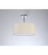 Baymont Polished Chrome 3 Light E27 Semi Flush With 40cm x 18cm Faux Silk Shade Ivory Pearl/White Laminate-13
