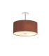 Baymont Polished Chrome 3 Light E27 Semi Flush With 40cm x 18cm Dual Faux Silk Shade Cocoa/Grecian Bronze-1