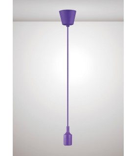 1.5m Suspension Kit 1 Light Purple,90mm Plastic Base and Silicon Lampholder Cover, E27 Max 60W, c, w Ceiling Bracket - 2
