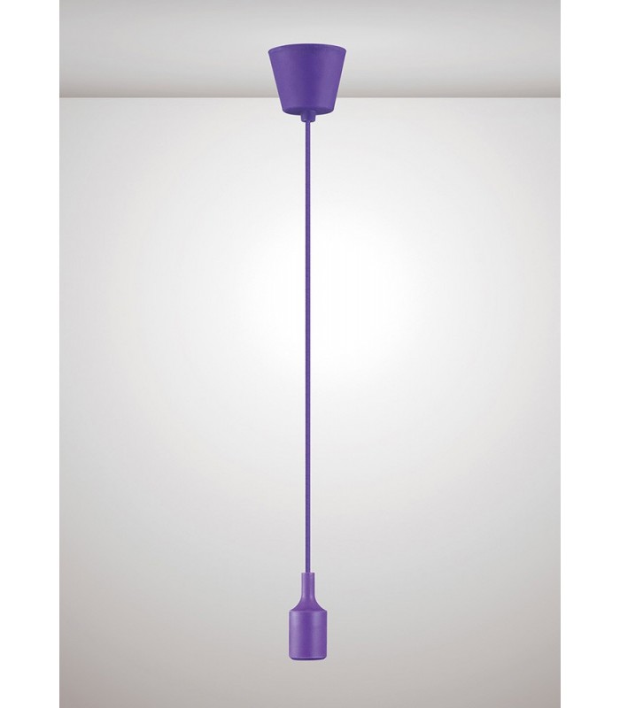 1.5m Suspension Kit 1 Light Purple,90mm Plastic Base and Silicon Lampholder Cover, E27 Max 60W, c, w Ceiling Bracket - 2