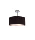 Baymont Polished Chrome 3 Light E27 Semi Flush With 40cm x 18cm Dual Faux Silk Shade Black/Green Olive-1
