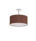 Baymont Polished Chrome 3 Light E27 Semi Flush With 40cm x 18cm Dual Faux Silk Shade Cocoa/Grecian Bronze-4