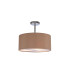 Baymont Polished Chrome 3 Light E27 Semi Flush With 40cm x 18cm Dual Faux Silk Shade Antique Gold/Ruby-1