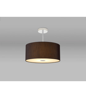 Baymont Polished Chrome 3 Light E27 Semi Flush With 40cm x 18cm Faux Silk Shade Black/White Laminate-2
