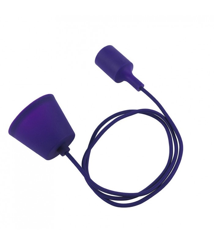 1.5m Suspension Kit 1 Light Purple,90mm Plastic Base and Silicon Lampholder Cover, E27 Max 60W, c, w Ceiling Bracket - 6