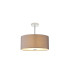 Baymont Polished Chrome 3 Light E27 Semi Flush With 40cm x 18cm Faux Silk Shade Grey/White Laminate-1
