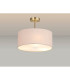 Baymont Antique Brass 3 Light E27 Semi Flush With 40cm x 18cm Dual Faux Silk Shade Nude Beige/Moonlight-2