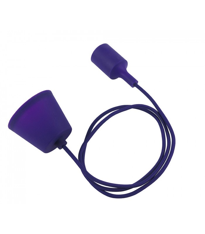 1.5m Suspension Kit 1 Light Purple,90mm Plastic Base and Silicon Lampholder Cover, E27 Max 60W, c, w Ceiling Bracket - 7