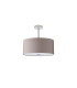 Baymont Polished Chrome 3 Light E27 Semi Flush With 40cm x 18cm Faux Silk Shade Grey/White Laminate-4