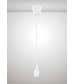 1.5m Suspension Kit 1 Light White,90mm Plastic Base and Silicon Lampholder Cover, E27 Max 60W, c, w Ceiling Bracket - 2