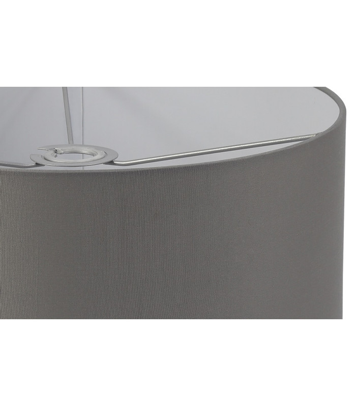 Baymont Polished Chrome 3 Light E27 Semi Flush With 40cm x 18cm Faux Silk Shade Grey/White Laminate-10
