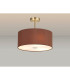 Baymont Antique Brass 3 Light E27 Semi Flush With 40cm x 18cm Dual Faux Silk Shade Cocoa/Grecian Bronze-2
