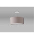 Baymont Polished Chrome 3 Light E27 Semi Flush With 40cm x 18cm Faux Silk Shade Grey/White Laminate-13