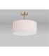 Baymont Antique Brass 3 Light E27 Semi Flush With 40cm x 18cm Dual Faux Silk Shade Nude Beige/Moonlight-13