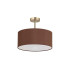 Baymont Antique Brass 3 Light E27 Semi Flush With 40cm x 18cm Dual Faux Silk Shade Cocoa/Grecian Bronze-4