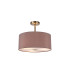 Baymont Antique Brass 3 Light E27 Semi Flush With 40cm x 18cm Dual Faux Silk Shade Taupe/Halo Gold-1