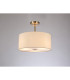 Baymont Antique Brass 3 Light E27 Semi Flush With 40cm x 18cm Faux Silk Shade Ivory Pearl/White Laminate-2