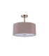 Baymont Antique Brass 3 Light E27 Semi Flush With 40cm x 18cm Dual Faux Silk Shade Taupe/Halo Gold-4