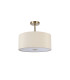 Baymont Antique Brass 3 Light E27 Semi Flush With 40cm x 18cm Faux Silk Shade Ivory Pearl/White Laminate-4