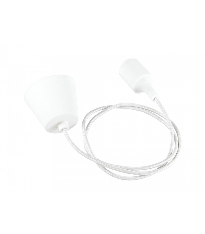 1.5m Suspension Kit 1 Light White,90mm Plastic Base and Silicon Lampholder Cover, E27 Max 60W, c, w Ceiling Bracket - 7