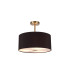 Baymont Antique Brass 3 Light E27 Semi Flush With 40cm x 18cm Dual Faux Silk Shade Black/Green Olive-1