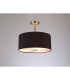 Baymont Antique Brass 3 Light E27 Semi Flush With 40cm x 18cm Dual Faux Silk Shade Black/Green Olive-2