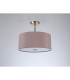 Baymont Antique Brass 3 Light E27 Semi Flush With 40cm x 18cm Dual Faux Silk Shade Taupe/Halo Gold-13