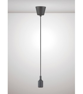 1.5m Suspension Kit 1 Light Black,90mm Plastic Base and Silicon Lampholder Cover, E27 Max 60W, c, w Ceiling Bracket - 2