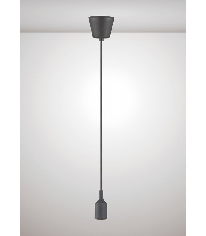 1.5m Suspension Kit 1 Light Black,90mm Plastic Base and Silicon Lampholder Cover, E27 Max 60W, c, w Ceiling Bracket - 2