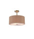 Baymont Antique Brass 3 Light E27 Semi Flush With 40cm Dual Faux Silk Shade Antique Gold/Ruby-1