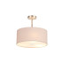 Baymont Satin Nickel 3 Light E27 Semi Flush With 40cm x 18cm Dual Faux Silk Shade Nude Beige/Moonlight-1