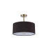 Baymont Antique Brass 3 Light E27 Semi Flush With 40cm x 18cm Dual Faux Silk Shade Black/Green Olive-4