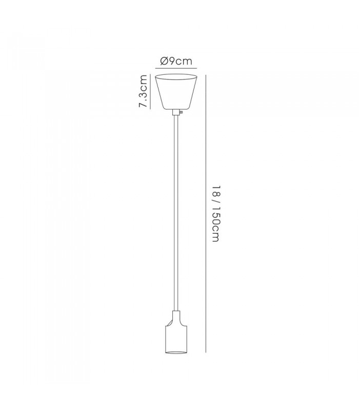 1.5m Suspension Kit 1 Light Black,90mm Plastic Base and Silicon Lampholder Cover, E27 Max 60W, c, w Ceiling Bracket - 3