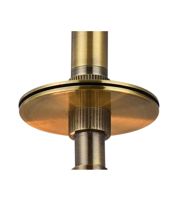 Baymont Antique Brass 3 Light E27 Semi Flush With 40cm Dual Faux Silk Shade Antique Gold/Ruby-6