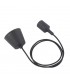 1.5m Suspension Kit 1 Light Black,90mm Plastic Base and Silicon Lampholder Cover, E27 Max 60W, c, w Ceiling Bracket - 6
