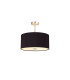Baymont Satin Nickel 3 Light E27 Semi Flush With 40cm x 18cm Dual Faux Silk Shade Black/Green Olive-1