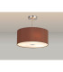 Baymont Satin Nickel 3 Light E27 Semi Flush With 40cm x 18cm Dual Faux Silk Shade Cocoa/Grecian Bronze-2
