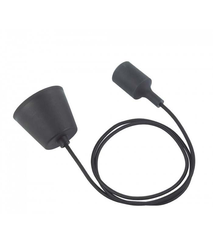 1.5m Suspension Kit 1 Light Black,90mm Plastic Base and Silicon Lampholder Cover, E27 Max 60W, c, w Ceiling Bracket - 7
