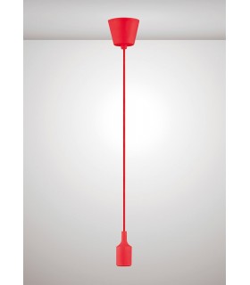 1.5m Suspension Kit 1 Light Red,90mm Plastic Base and Silicon Lampholder Cover, E27 Max 60W, c, w Ceiling Bracket - 2