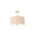 Baymont Satin Nickel 3 Light E27 Semi Flush With 40cm x 18cm Dual Faux Silk Shade Antique Gold/Ruby-1